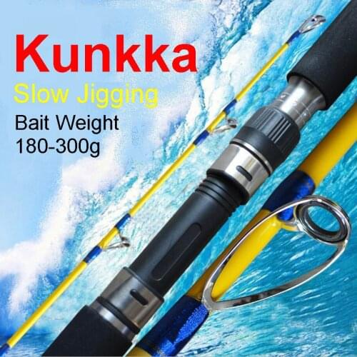 Kunkka Captain Slow Jigging Ocean Boat Fishing Rod Glassfiber Bait Weight 180-300g 1.35m 1.5m 1.6m 1.65m 1.7m 1.8m 1.9M 1.95m