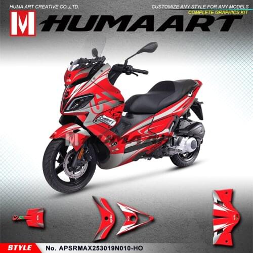 HUMAART Motorcycle Stickers Vinyl Decals Full Wraps Kit for Aprilia SR MAX 250 300 2019 2020 (Style No.APSRMAX253019N0010-HO)