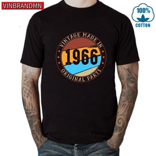 Vintage 1966 Made in All Original Parts T Shirts Men 2020 Casual Fashion Born in 1966 T-shirt Retro Classic 54th Birthday Tshirt