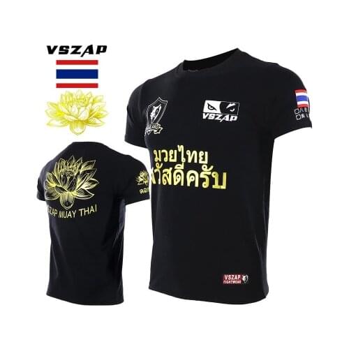 VSZAP Boxing Muay Thai Thailand MMA Boxing Sports Thai Boxing Fight Sweatshirts Boxing Thai Tights MMA Boxeo Boxe Gym T Shirt