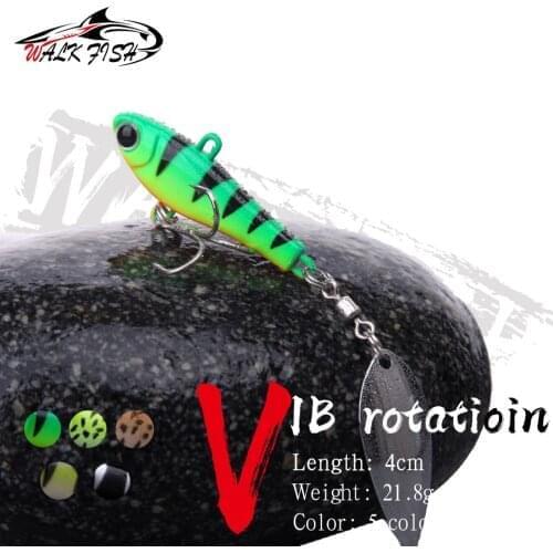 WALK FISH VIB Fishing Lure 21.8g Rotation Spoon Vibration Fish Baits Jig Head Fish Freshwater Spinner Metal Baits Fishing Tackle