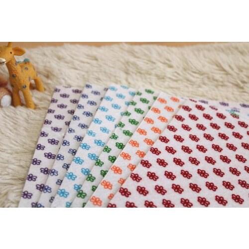 YY DIY 6PCS Coloful Floral Printed Nonwoven Polyester Felt Fabric 14x14cm, Fieltro feltro