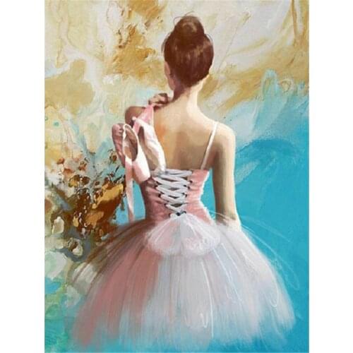 Ballet Woman Pre-Printed 11CT Cross Stitch Embroidery Set DMC Threads Craft Needlework Handicraft Sewing Mulina Needle