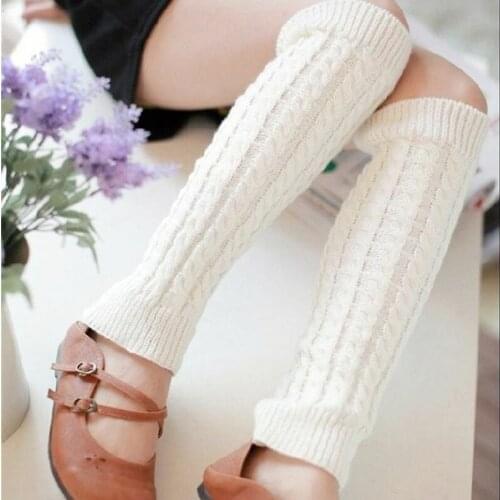 Women Leg Warmers Warm Knee High Winter Knit Solid Crochet Leg Warmer Socks Warm Boot Cuffs Beenwarmers Long Socks Fashion