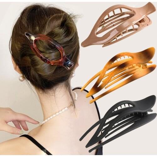 Haimeikang Women Fashion Clip Hair Ponytail Hair Claws Hair Barrettes Girls New Non-slip Barrettes Headwear Hair Accessories