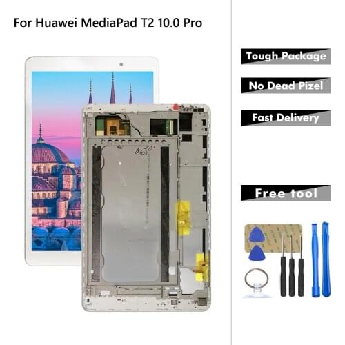AAA+ Quality LCD For Huawei MediaPad T2 10.0 Pro FDR-A01L FDR-A01W LCD Display Touch Screen Digitizer Assembly + Frame