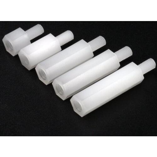 1000pcs M3*7+6 Hex Nylon standoff spacer M3x7+6mm External thread 6mm for PCB board Fix theaded pillars