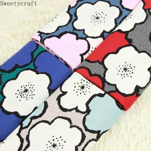 110x45cm Thick Cotton Fabric By Yard Big Flower Printed DIY Sewing Patchwork Doll Coloth Bag table cloth Dress Party Home Decor