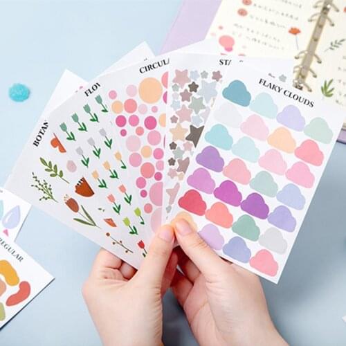 12sheets/set Colorful pattern fresh paperback sticker DIY scrapbooking photo album diary happy planner decoration sticker