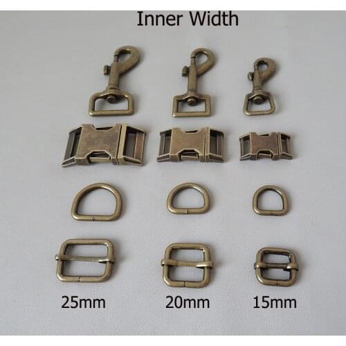 15mm 20mm 25mm Metal Buckle Strap Adjuster D Ring Snap Hook For DIY Dog Collar Paracord Leads Leash Lock Lobster Clasp Accessory