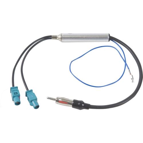 17.7''Car Special Radio Antenna AM/FM Audio Signal Amplifier Booster Cable DUAL Fakra Aerial Adaptor Replacement For Audi VW