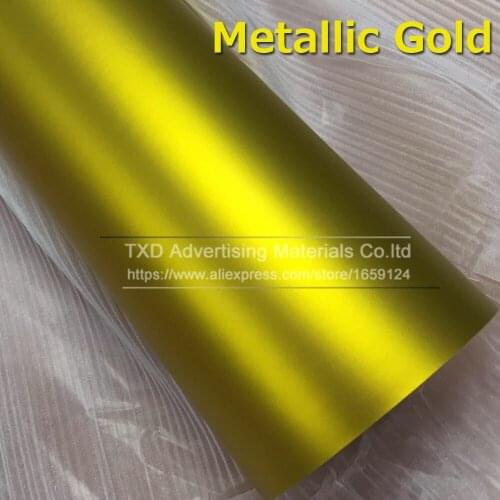 10/20/30/40/50/60x152CM/Lot Chrome Matte Gold Vinyl sticker Matte chrome Gold car wrapping film for car interior decoration