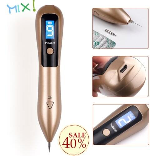 3 Colors Multifunction Blackhead Remover Pen 9 Level Laser Plasma Pen Mole Removal Dark Spot Remover LCD Skin Care Tools