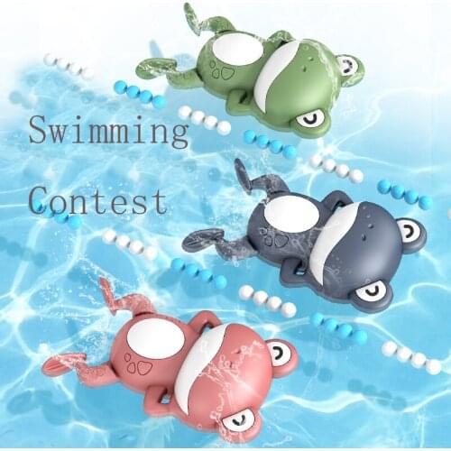 Infant Funny Activity Clockwork Swimming Frog Baby Bath Wind Up Toy