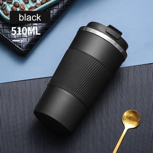 380ml/510ml Stainless Steel Coffee Thermos Mug With Non-slip Case Car Vacuum Flask Travel Insulated Tea Milk Fruit Water Bottle