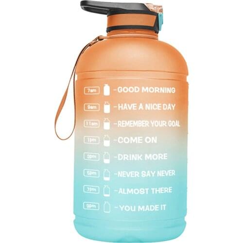 38L Tritan 1 Gallon Water Bottle FlipFlop Motivational BPA Free Sports Fitness Jugs Outdoor Gym Mobile Holder Tour Durable