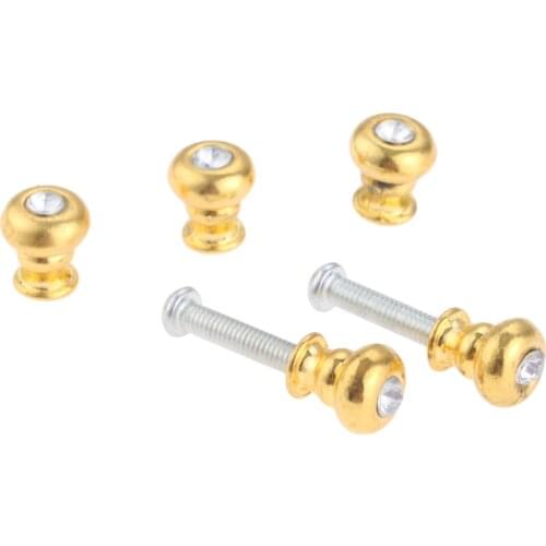 5Pcs Gold Zinc Alloy Cupboard Furniture Handles and Rhinestone Drawer Pull Knob Cabinet Dresser Wood Box Drawer Door Pull Handle