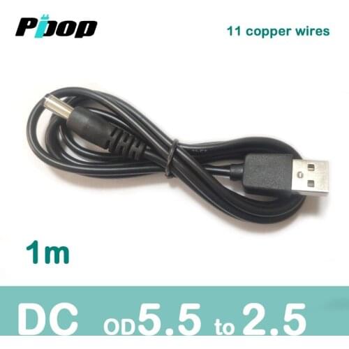 DC 5V 12V Jack 5.5mm x 2.5mm 1.0M Power Cable USB 2.0 Multi Charger Connector Cable for MP3 MP4 Table lamp Tablet