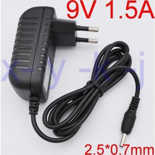 50PCS High quality DC 9V 1.5A IC program AC 100V-240V Converter Switching power adapter 1500mA Supply EU Plug DC 2.5mm x 0.7mm