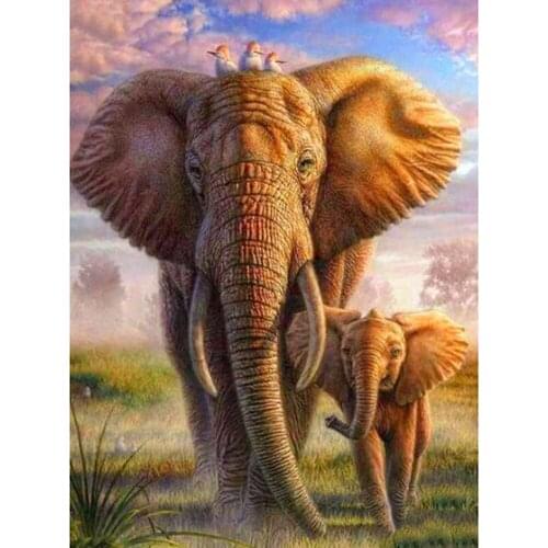 5D DIY Diamond Painting African Elephant Animal Square Diamond Round Diamond Decoration Customizable Wall Art Decoration