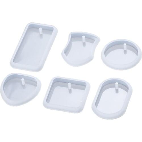 6PCS/set Crystal Keychain Pendant Silicone Mould Epoxy Resin Jewelry Molds DIY Handmade Craft Making Supplies