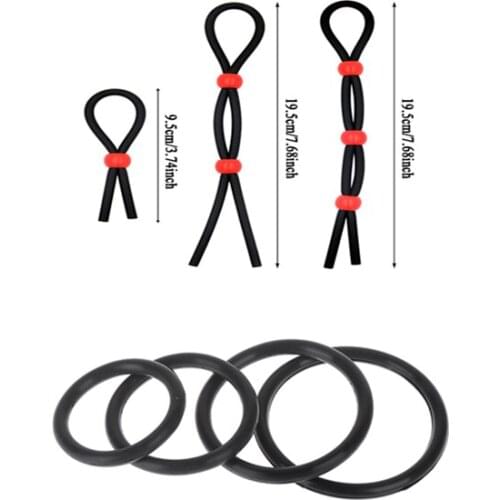 7pcs Reusable Cock Rings Delay Ejaculation Penis Rings Time Lasting Penis Erection Penis Sleeve Adult Erotic Sex Toys for Men