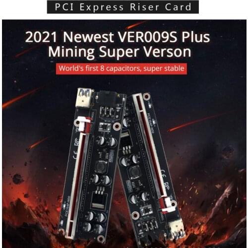 Extender Riser Adapter Card PCI-E To PCIE Adapter Extension Cable 15Pin To 6Pin Power Cable VER009 USB PCI-E Riser For BTC Miner