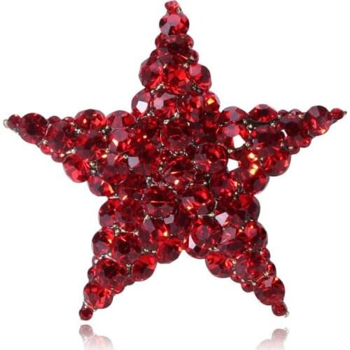 Sell like hot cakes in China red set auger pentagram pin temperament joker clothing accessories brooch brooches spot