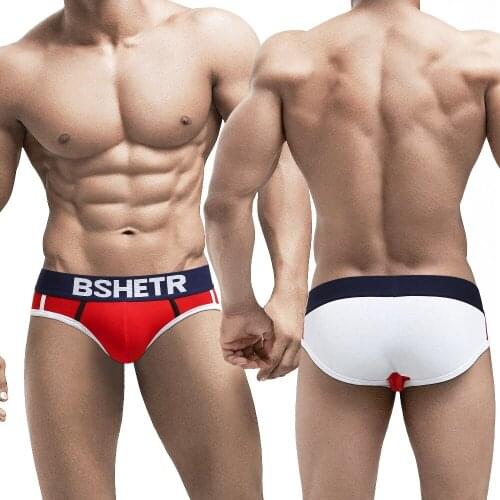 BSHETR Sexy Male Briefs Mens Underwear Boxing Shorts Cotton Soft Underpants Slip Comfortable Mens Panties Sexy Tanga Gay Briefs