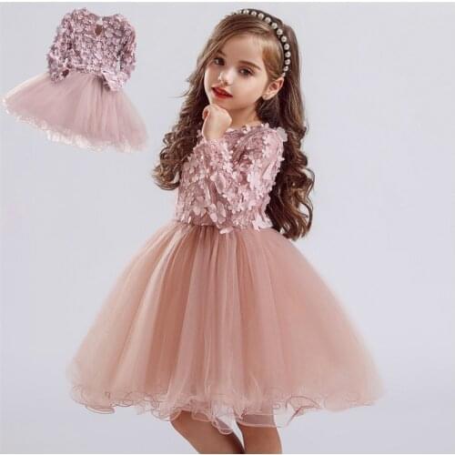 3-8Y Flower Girls Christmas Dress Elegant Children Kids Dresses for Girls Birthday Party Dress Kids Clothes Girl Casual Wear