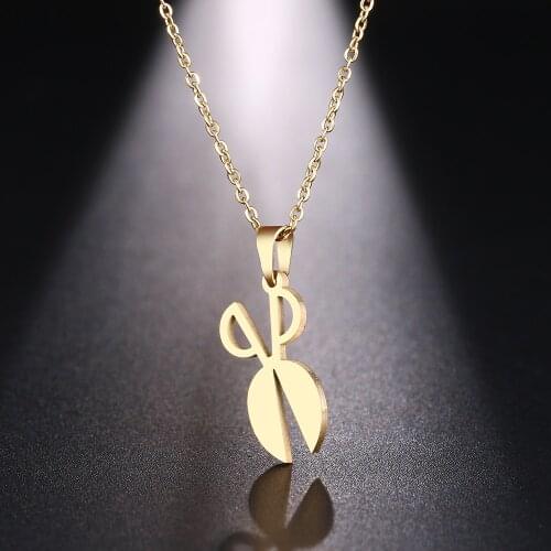 DOTIFI Stainless Steel Necklace For Women Man Scissors Sharp Choker Pendant Necklace Engagement Jewelry