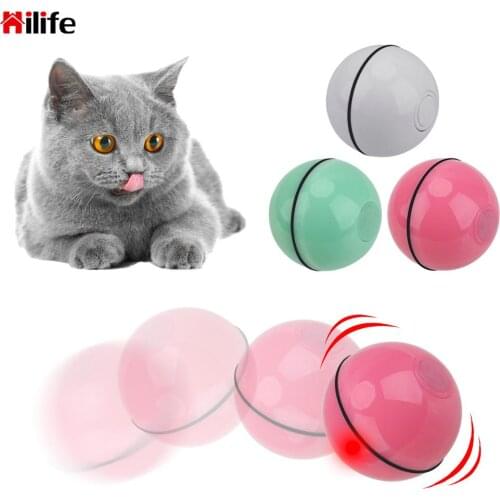 USB Electric Pet Toys Cat Toys Automatic Rotating Toy For Cat Dog Smart Interactive Rolling Ball LED Rolling Flash Ball