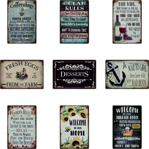 [ Kelly66 ] Welcome Beach Bar Fisherman The Summer Everday Tin Metal Sign Home Decor Bar Wall Art Painting 20*30 CM Size JT-59