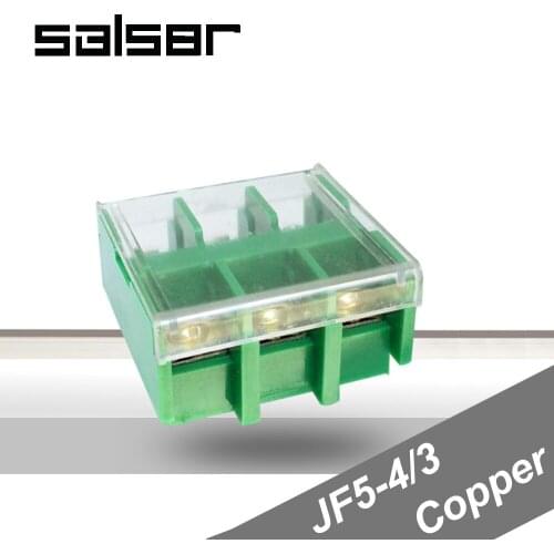 10PCS) JF5-4/3 Copper Terminal blocks 32A/3P 660V Universal DIN Rail Mounted 0.75-4mm2 Wire Dual Row connector