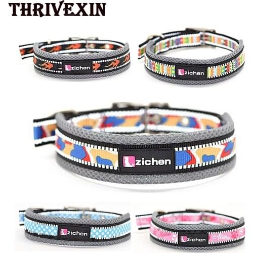 Reflective Dog Collar Metal Leash Buckle Pet Collar Dog Leash,Buckle Adjustable,Breathable Mesh Collars Dogs Accessoires