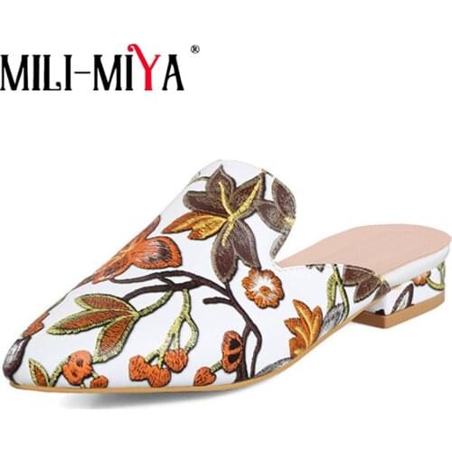 MILI-MIYA Casual Graffiti Totem Women Pumps Leisure Slip-On Pointed Toe Flower Dress Party Shoes Size 34-43 Hot Sale For Lady