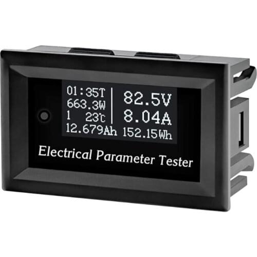 Multifunctional Blue White OLED Digital Electric Parameter Tester Ammeter Stable Performance Blue White 875F