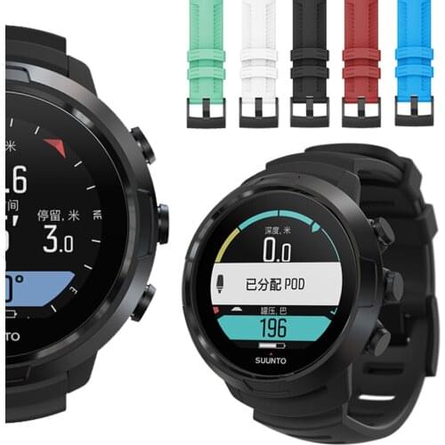 Fashion Soft Silicone Replacement Sport Band Straps For Suunto D5 Smartwatch Wrist Bracelet 24mm Watch Strap For Suunto 9 Brao
