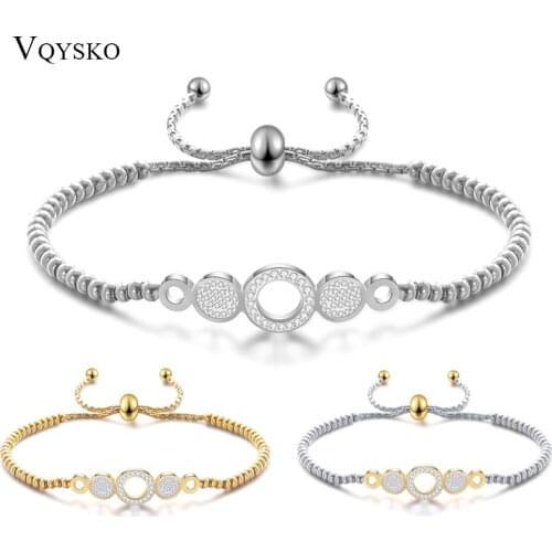 New Gold-Color Tone Beaded Bracelets Girls Gift Adjustable Statement Jewelry Pulsera Stainless Steel Cuff Bracelet for Women