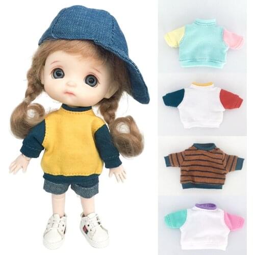 Ob11 baby clothes long sleeve T-shirt fashion hoodie obitsu11 PICCOD9 GSC mini salon 1/12bjd clothes doll accessories for dolls