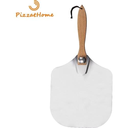 PizzAtHome 12 inch Pizza Peel Aluminum Pizza Shovel Wooden Handle Removable Foldable Pizza Peel Paddle Shovels Baking Tools