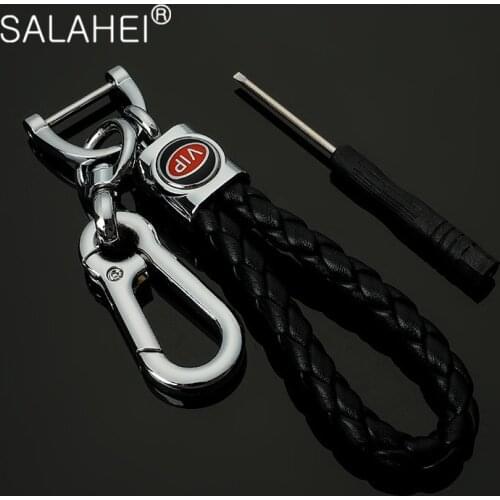 Horseshoe Buckle Hand Woven Keychain Metal key rings Chains Car Key Holder Logo Car Keyring Auto Accessories