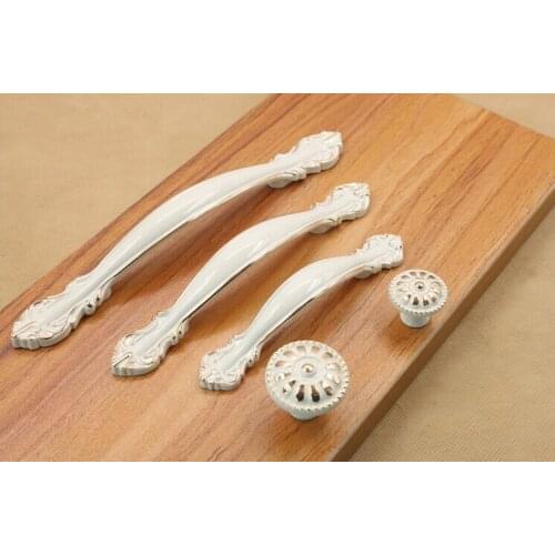 White Color Cabinet Handles and Knobs Cabinet Knobs and Handles High Quality Furniture Handles