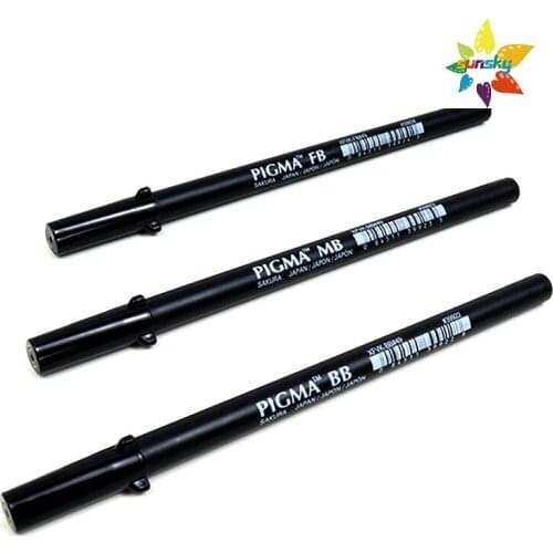 SAKURA Small regular script black soft head brush,FB/MB/BB soft head brush,waterproof,ink blackening pen Art supplies