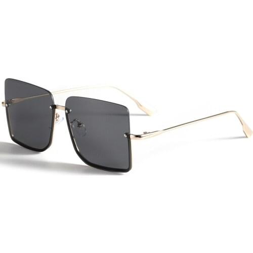 Veshion Gold Metal Sunglasses Women Square Frameless Gradient Lens Uv400 Male Sun Glasses Rimless 2021 Summer Style
