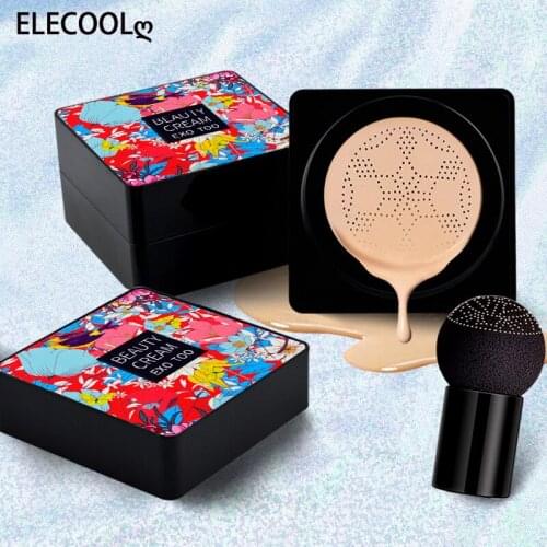 ELECOOL Mushroom Head Air Cushion CC Cream Natural Moisturizing Foundation Concealer Whitening Oil-control BB Cream Cosmetics