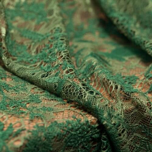 Couture fashion embroidery different green floral heavy lace fabric,sewing for dress,skirt,wedding,cheongsam,craft by the yard