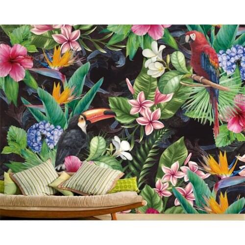 Southeast Asia flower Bird Wallpaper Murals for Walls Bedroom Photo Print Wallpapers 3 d Wall Paper Papier Modern Wall Coverings