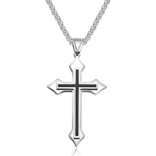 10pcs Alloy Cross Charm Pendant Mens Necklace For Jewelry Making Party Gifts