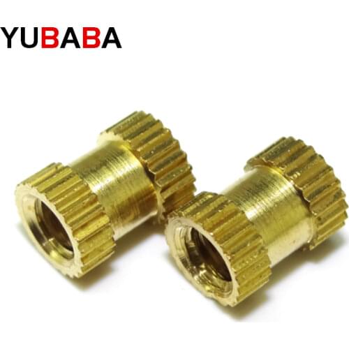 100pcs/lot M2 M2.5 M3 Copper Inserts Brass Double Pass Knurl Nut Embedded Fastener Spacing Nuts C0085